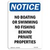 Signmission Safety Sign, OSHA , 10" Height, Rigid Plastic, No Boating Or Swimming No Fishing Sign, Portrait OS-NS-P-710-V-14395